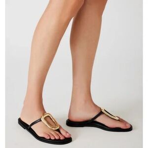 Steve Madden Knola Leather Sandals With Gold Size 9